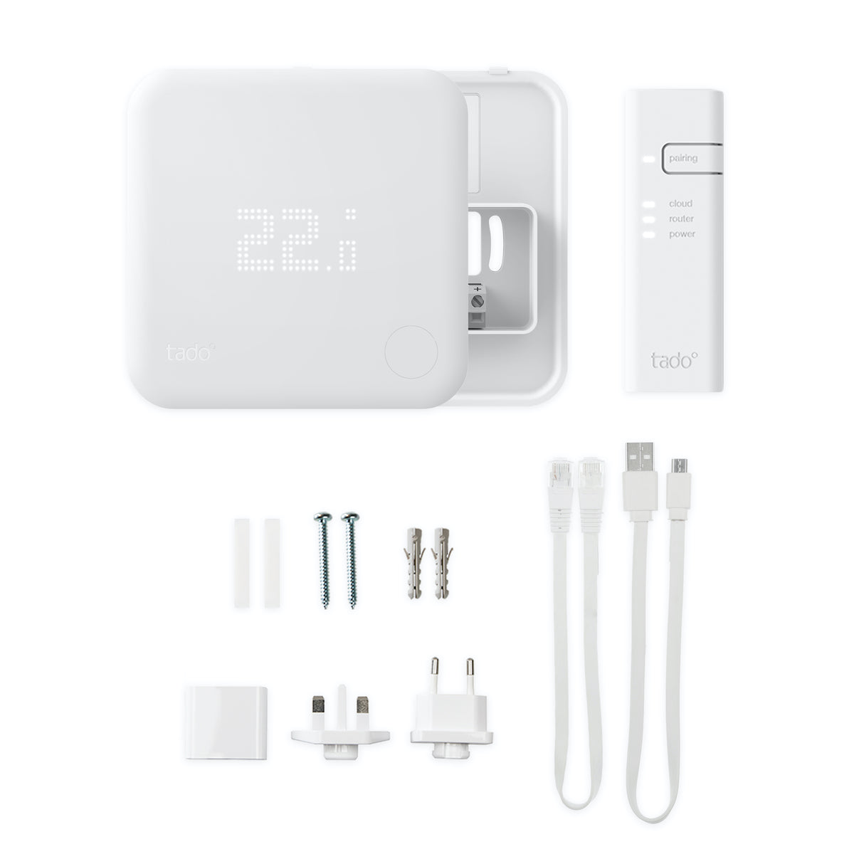 Kit de Démarrage : Thermostat Connecté et Intelligent filaire + Tête Thermostatique Connectée et Intelligente Pack Quattro