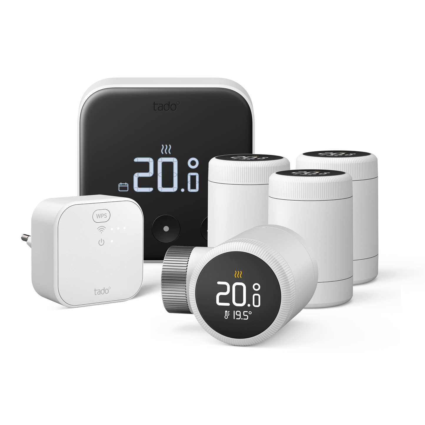 Starter Kit mit 1 Verkabelten Smarten Thermostat X und 4 Smarten Heizkörper-Thermostaten X