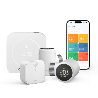 Verkabeltes Smartes Thermostat X (2. Gen.) - Starter Kit mit 4 Smarten Heizkörper-Thermostaten X