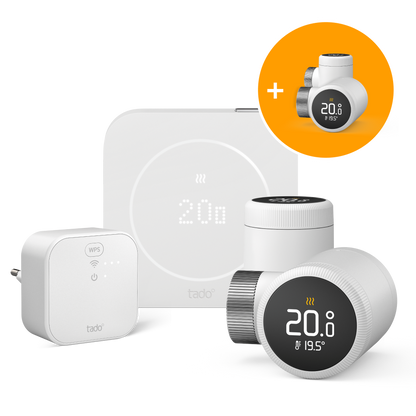 Verkabeltes Smartes Thermostat X (2. Gen.) - Starter Kit mit 4 Smarten Heizkörper-Thermostaten X