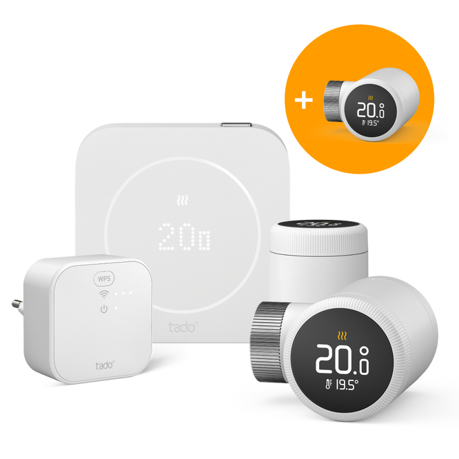 Verkabeltes Smartes Thermostat X (2. Gen.) - Starter Kit mit 3 Smarten Heizkörper-Thermostaten X