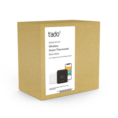 Wireless Smart Thermostat Starter Kit V3+ with Hot Water Control - Black Edition
