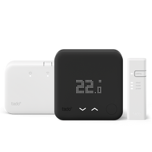 Wireless Smart Thermostat Starter Kit V3+ with Hot Water Control - Black Edition
