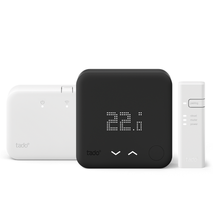 Wireless Smart Thermostat Starter Kit V3+ with Hot Water Control - Black Edition