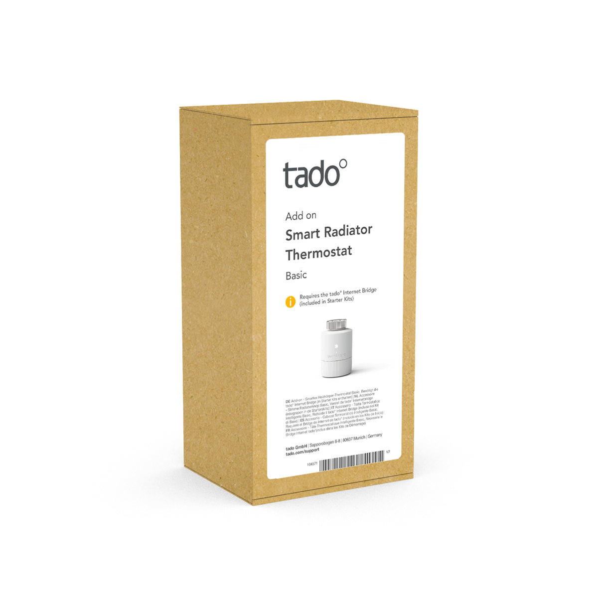 Tête thermostatique intelligente Tado V3+ Basic pour le contrôle de  plusieurs pièces