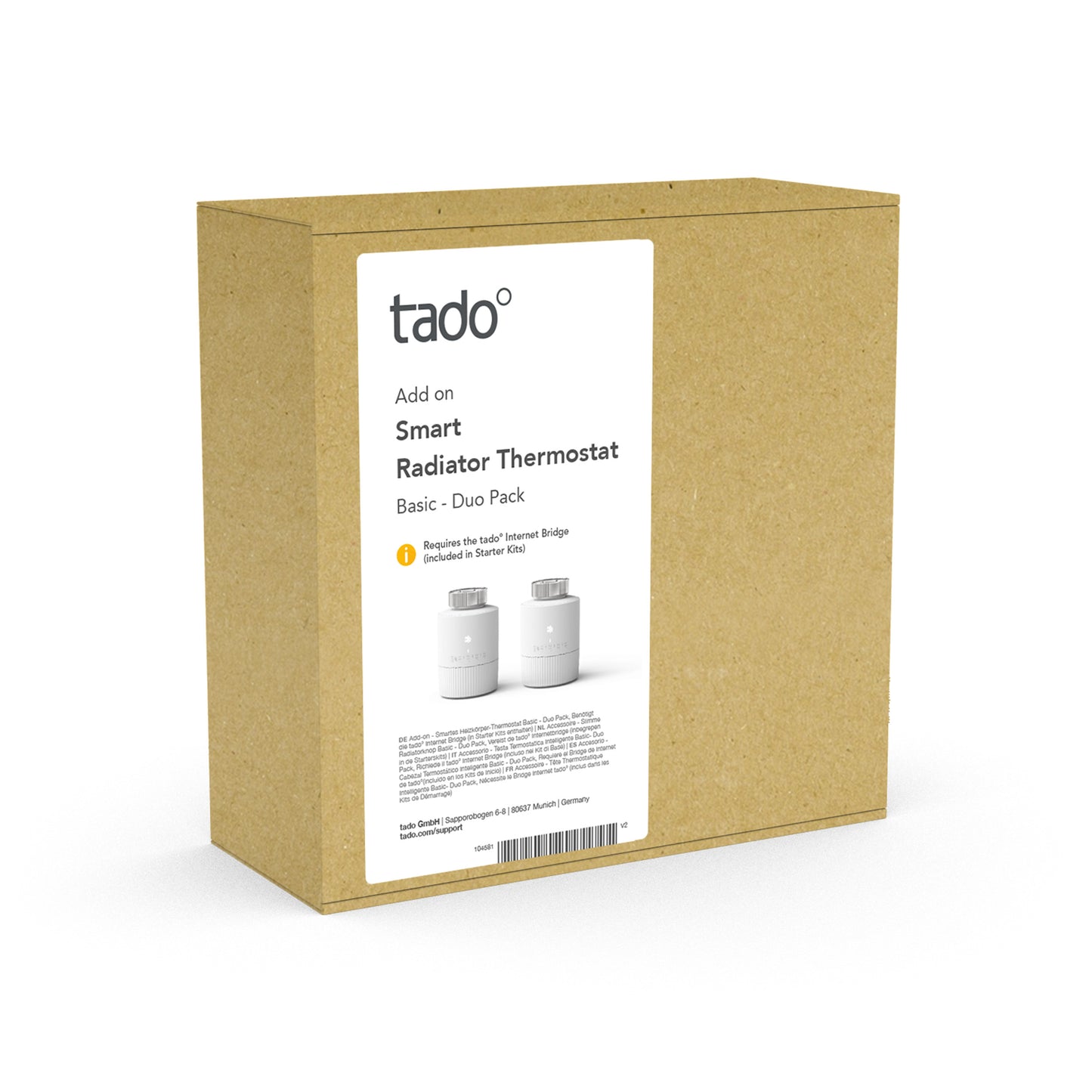 tado° Tête Thermostatique Intelligente - Pack Duo, accessoire pour le  contrôle de chauffage multi-pièces