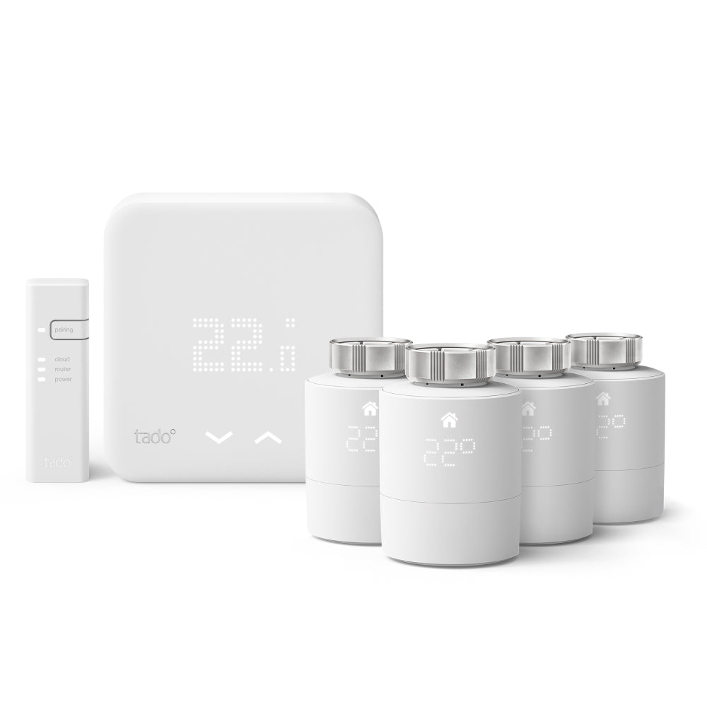 Kit de Démarrage : Thermostat Connecté et Intelligent filaire + Tête Thermostatique Connectée et Intelligente Pack Quattro