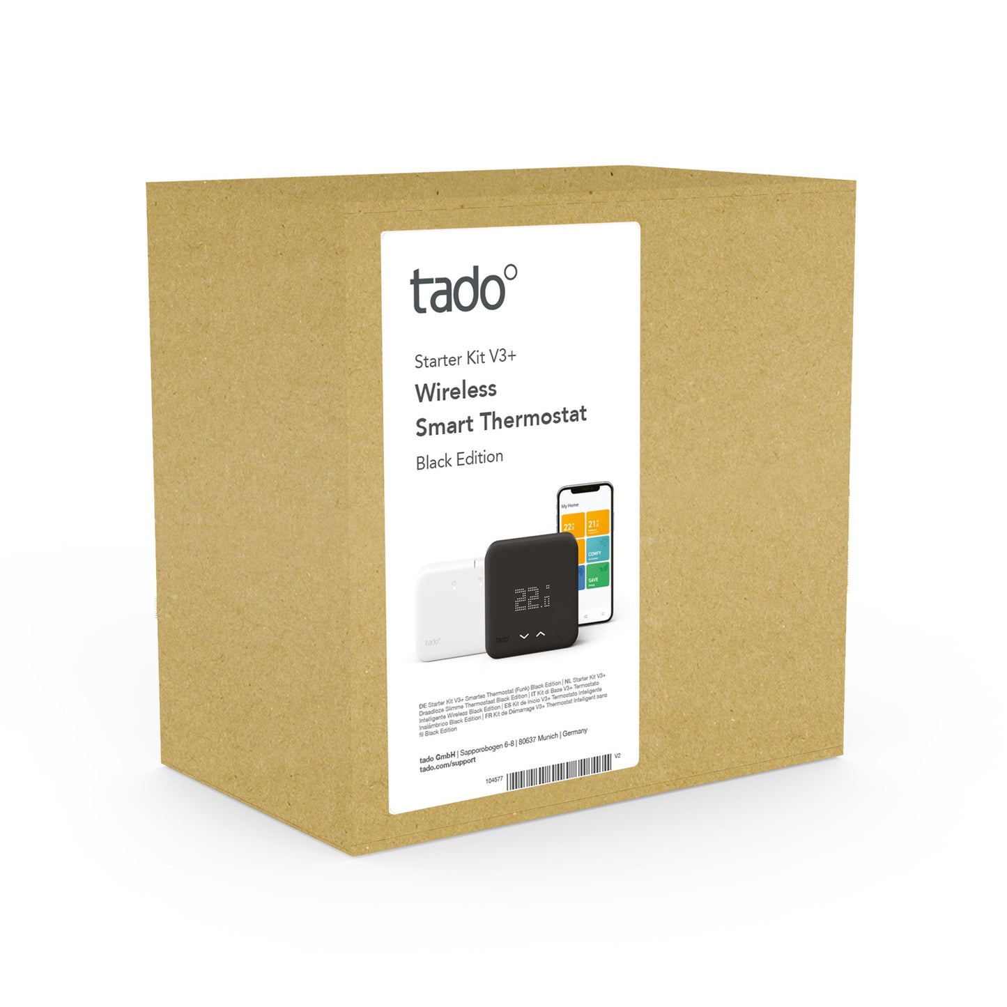 Trådløs Smart Termostat Starter Kit V3+ Black Edition